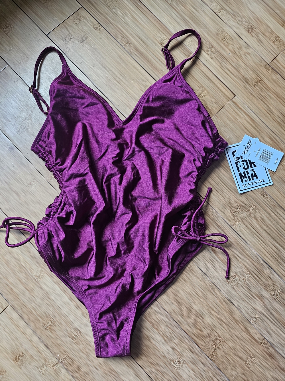 Sunshine Ruched One-Piece Swimsuit — Berry